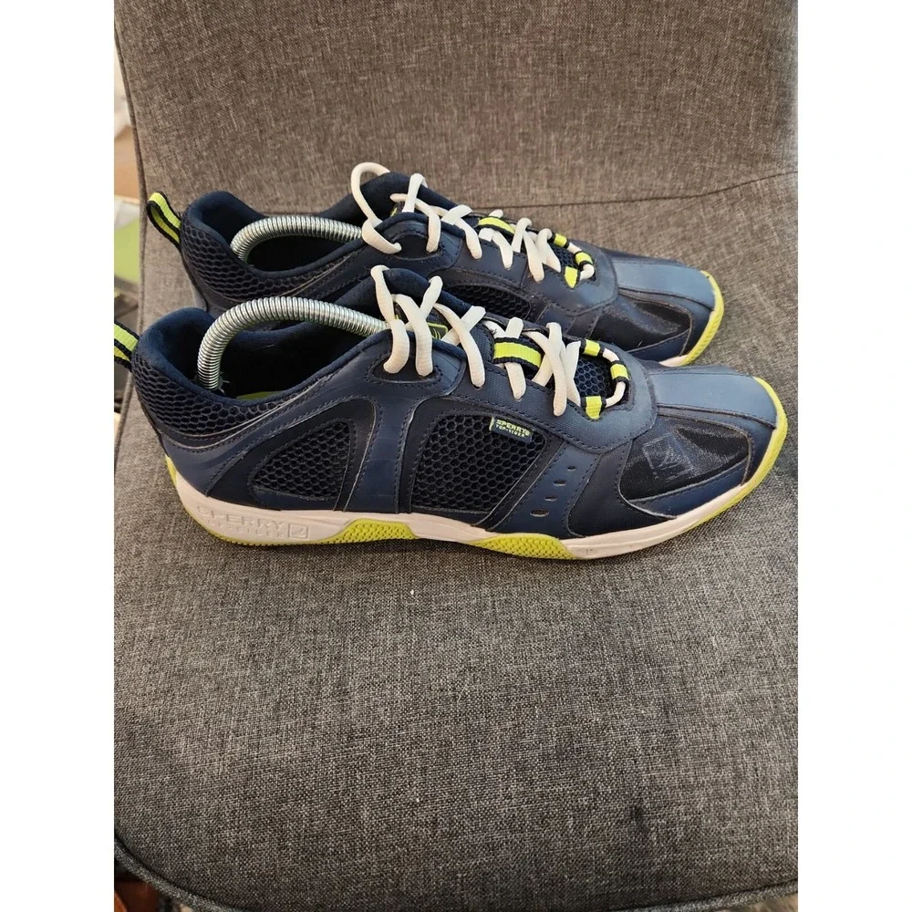 Sperry‎ Top-Sider Mens Water Shoes Navy Blue Lime Green Mesh Sneakers Boating